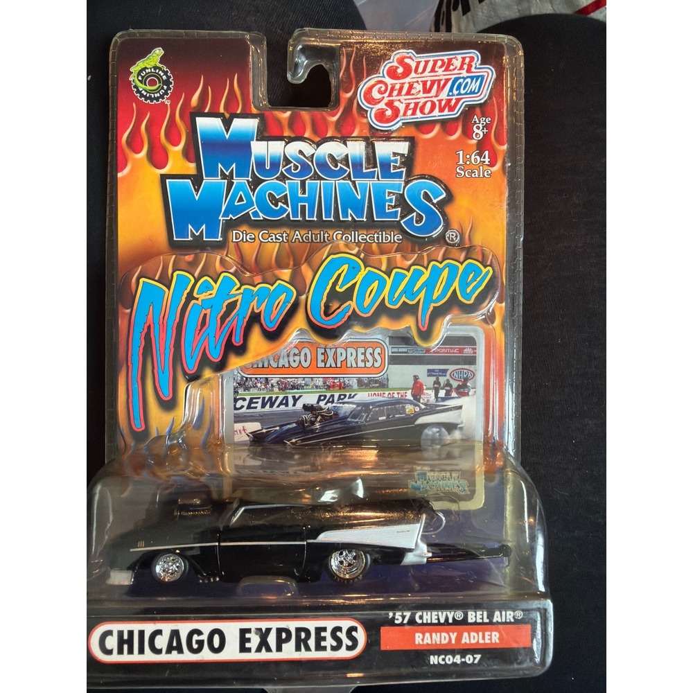 Muscle Machines Nitro Coupe 57 Chevy Bel Air Chicago Express Randy Adler 1:64